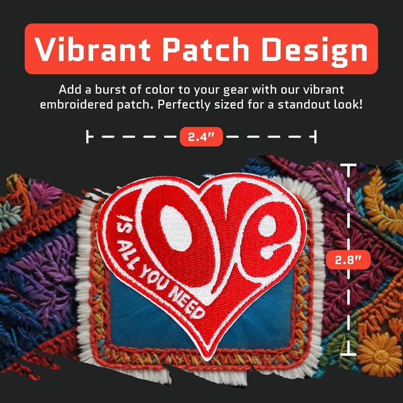 Jestik Love is All You Need - Funny Meme Embroidered Patches, Military Tactical Morale Patch with Hook and Loop Fastener, Cute Patches for Backpacks, Jeans, Jackets, Vests, Hats & More - Image 2